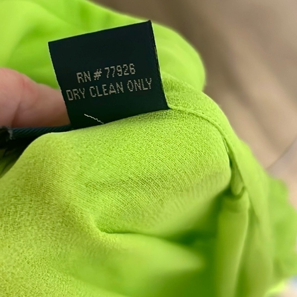 RAG, Exceptional Clothier, Neon Lime-Green Button-Front Tunic Top Execell. Cond. - Picture 6 of 8
